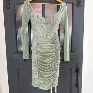 NWT House of CB Freyja dress sage green size S